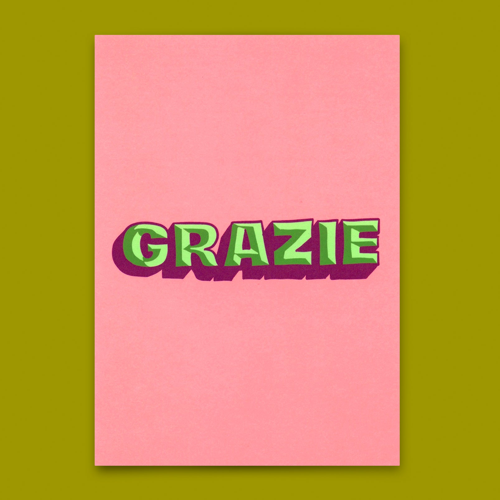 Postkarte "Grazie 3D" | Coole Karte zum Dankesagen
