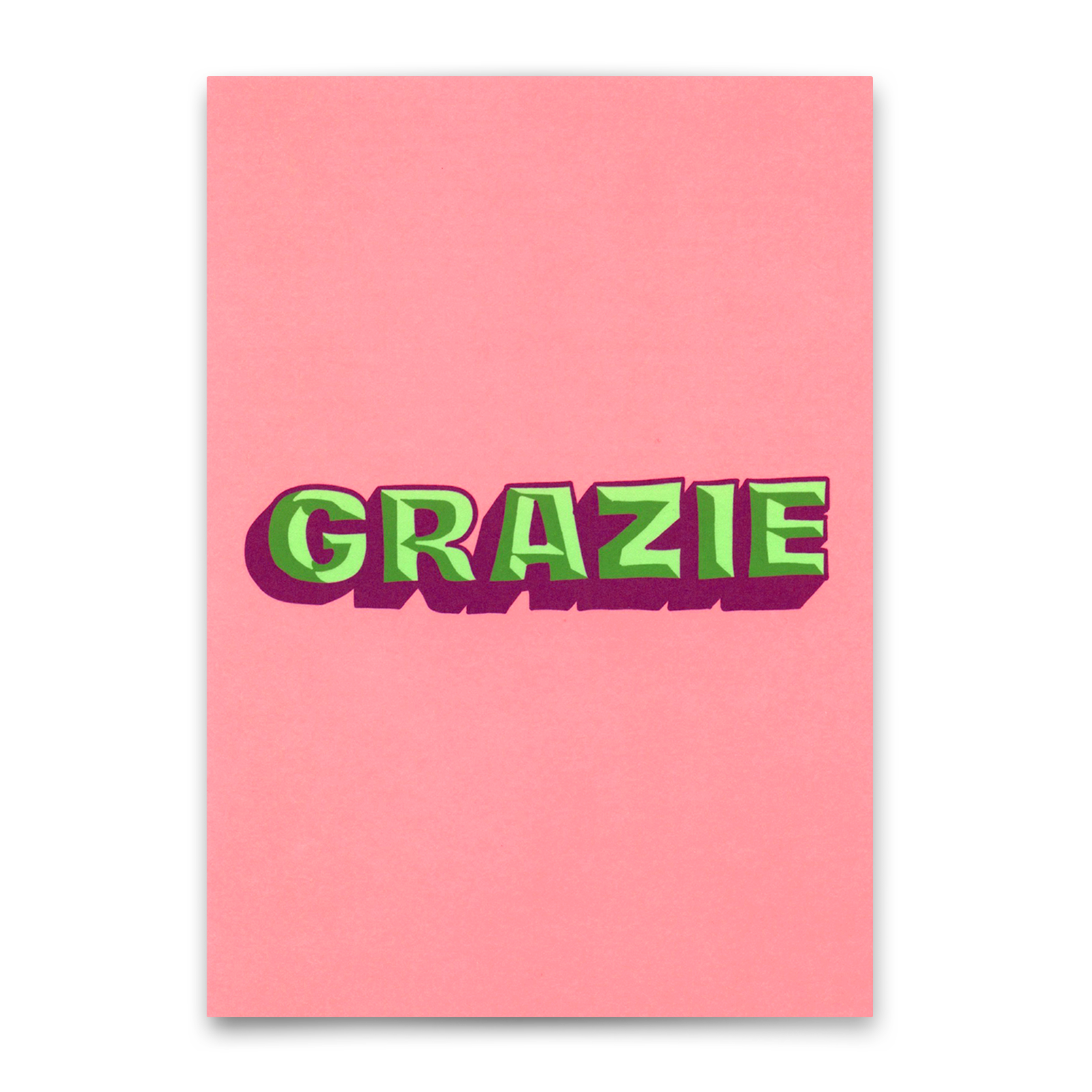 Postkarte "Grazie 3D" | Coole Karte zum Dankesagen