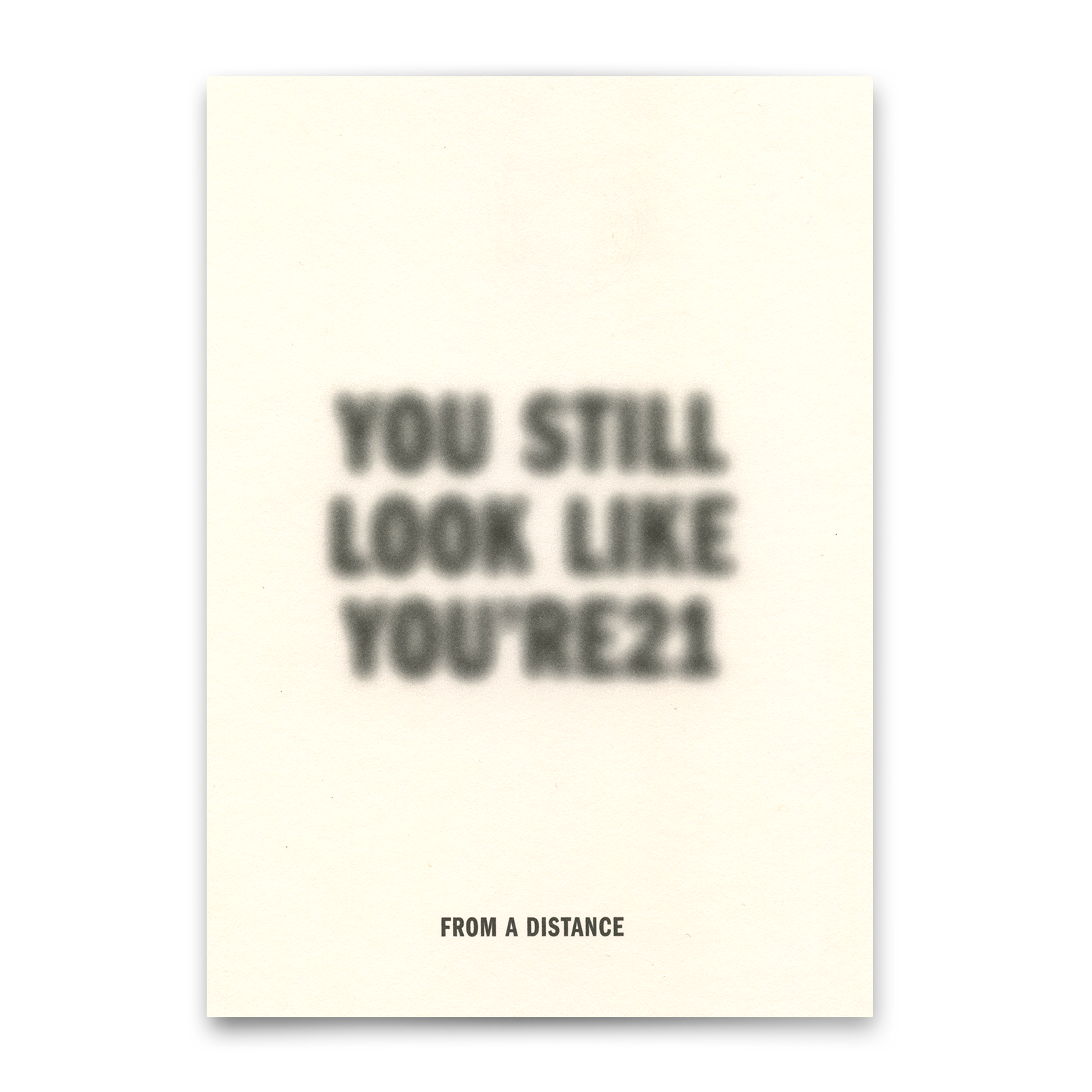 Postkarte "From a Distance Blurred" | Lustige Karte zum Geburtstag