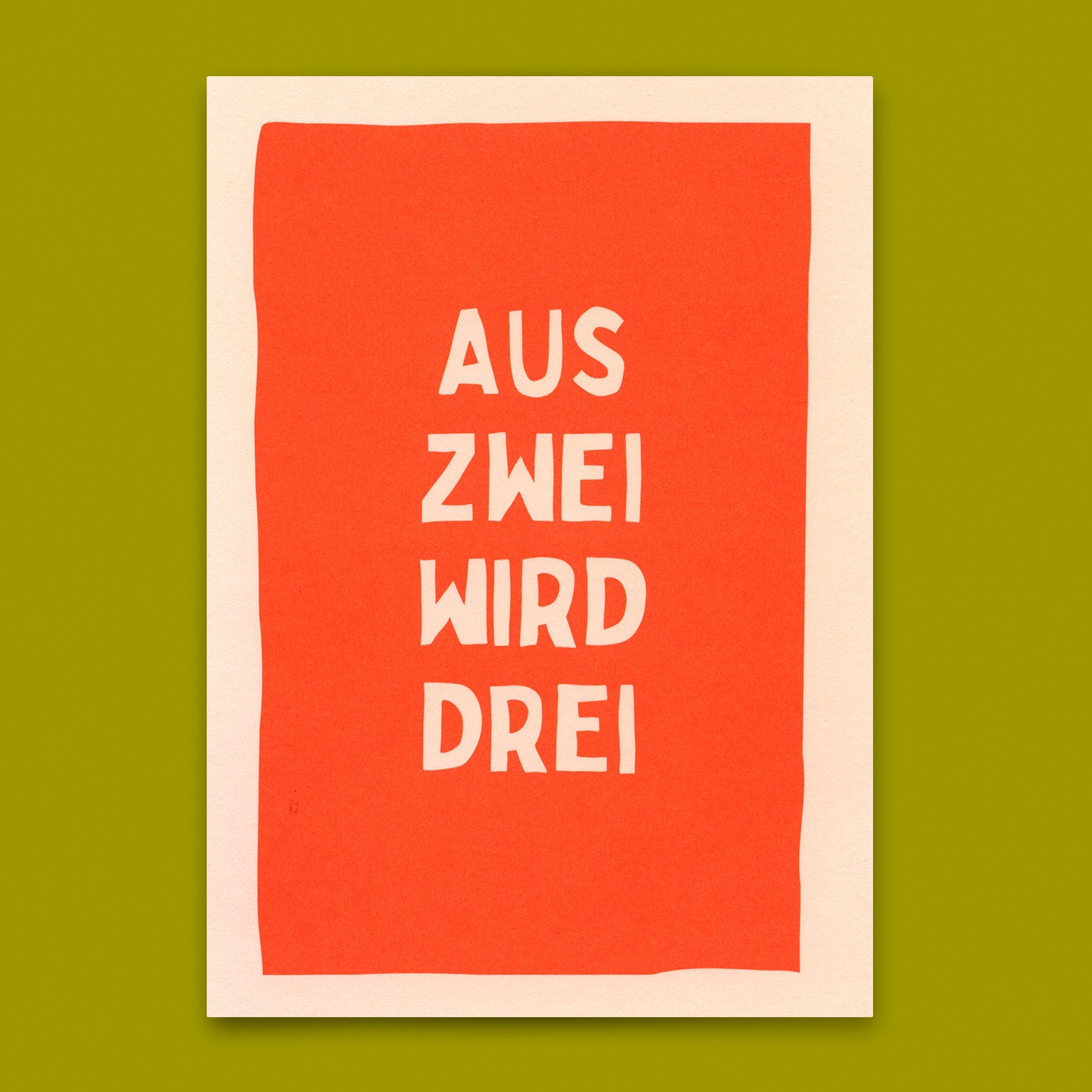 Postkarte "Aus zwei wird drei" | Besondere Karte zur Geburt