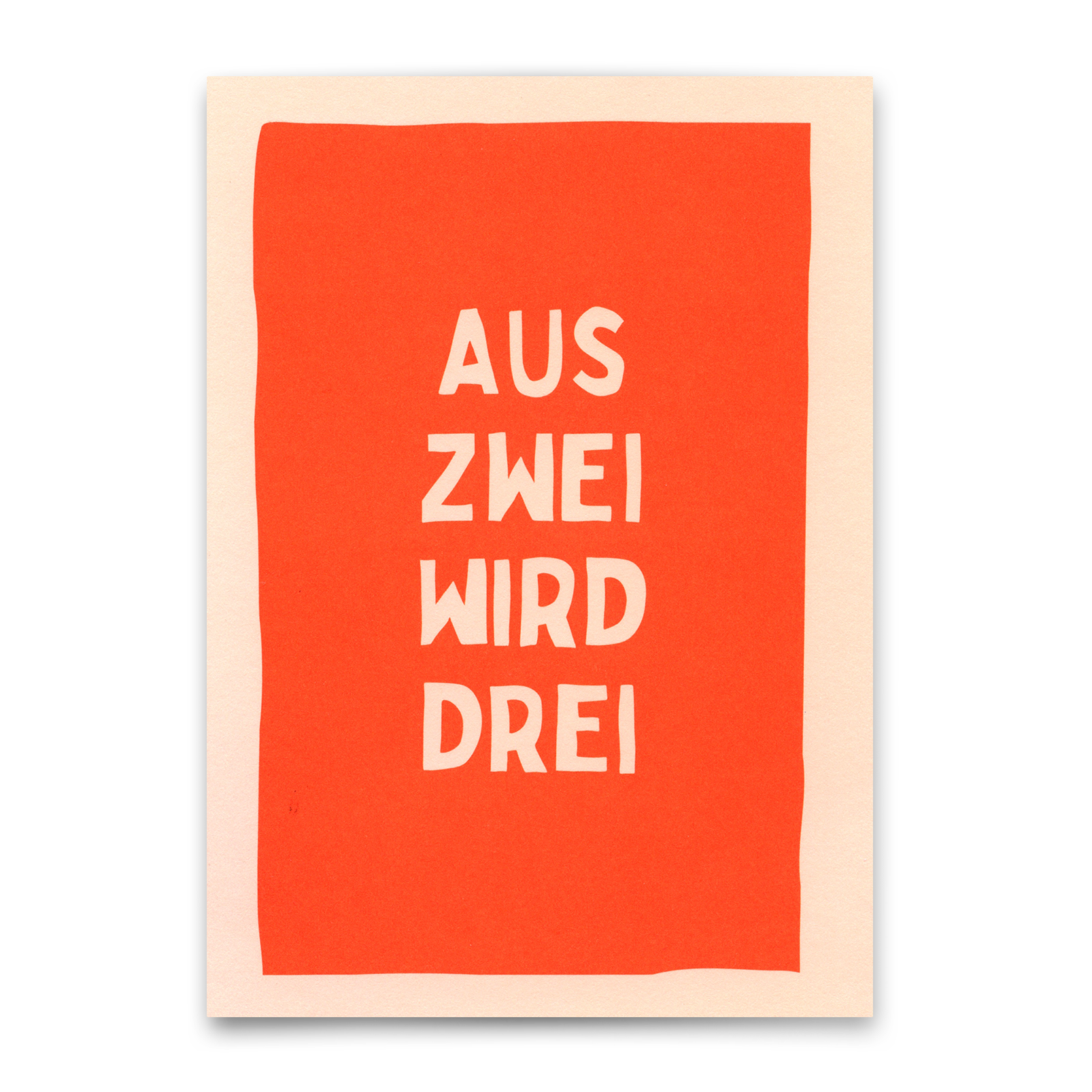 Postkarte "Aus zwei wird drei" | Besondere Karte zur Geburt