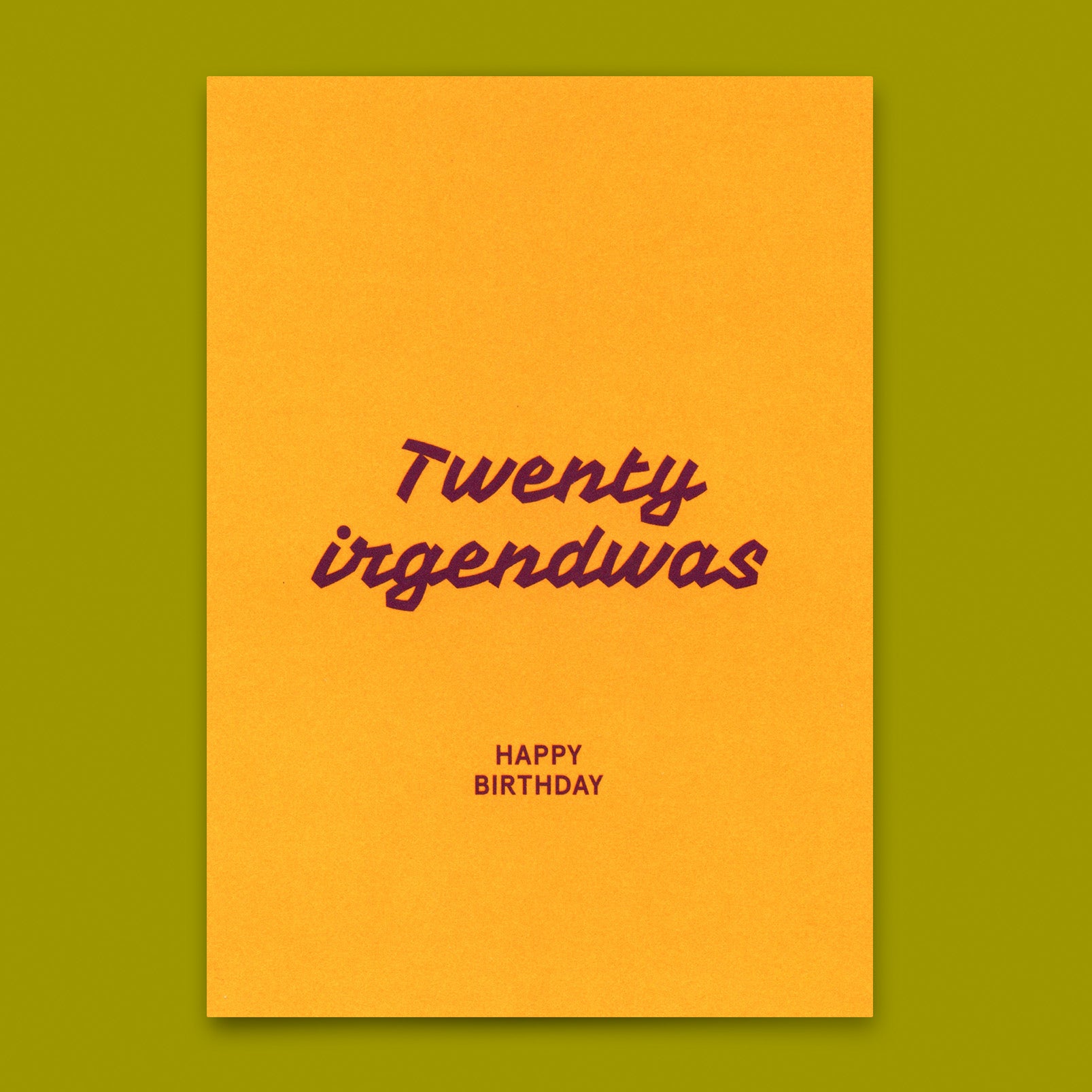 Postkarte "Twenty irgendwas"  | Lustige Karte zum Geburtstag