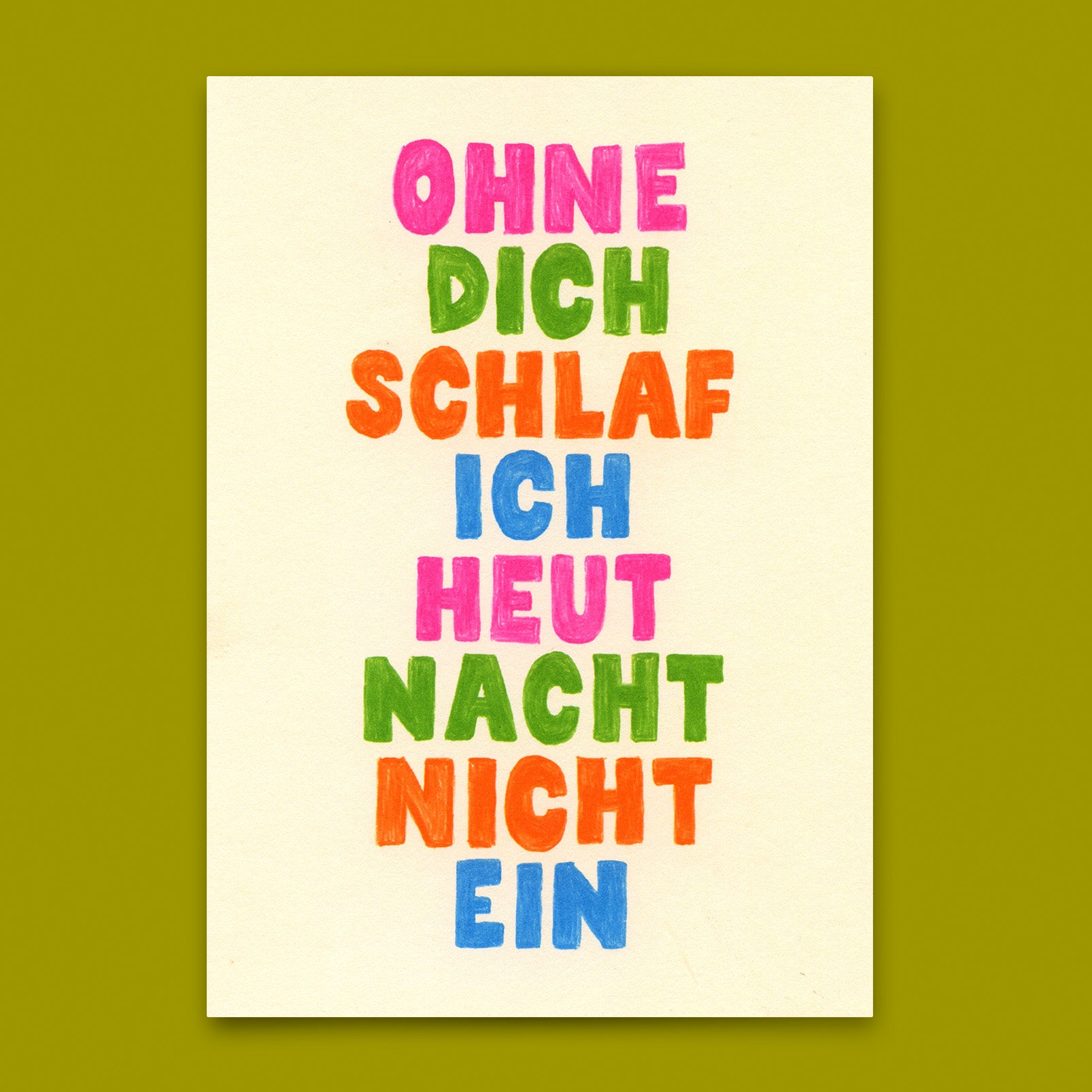Postkarte "Ohne dich" | Besondere Karte für Verliebte
