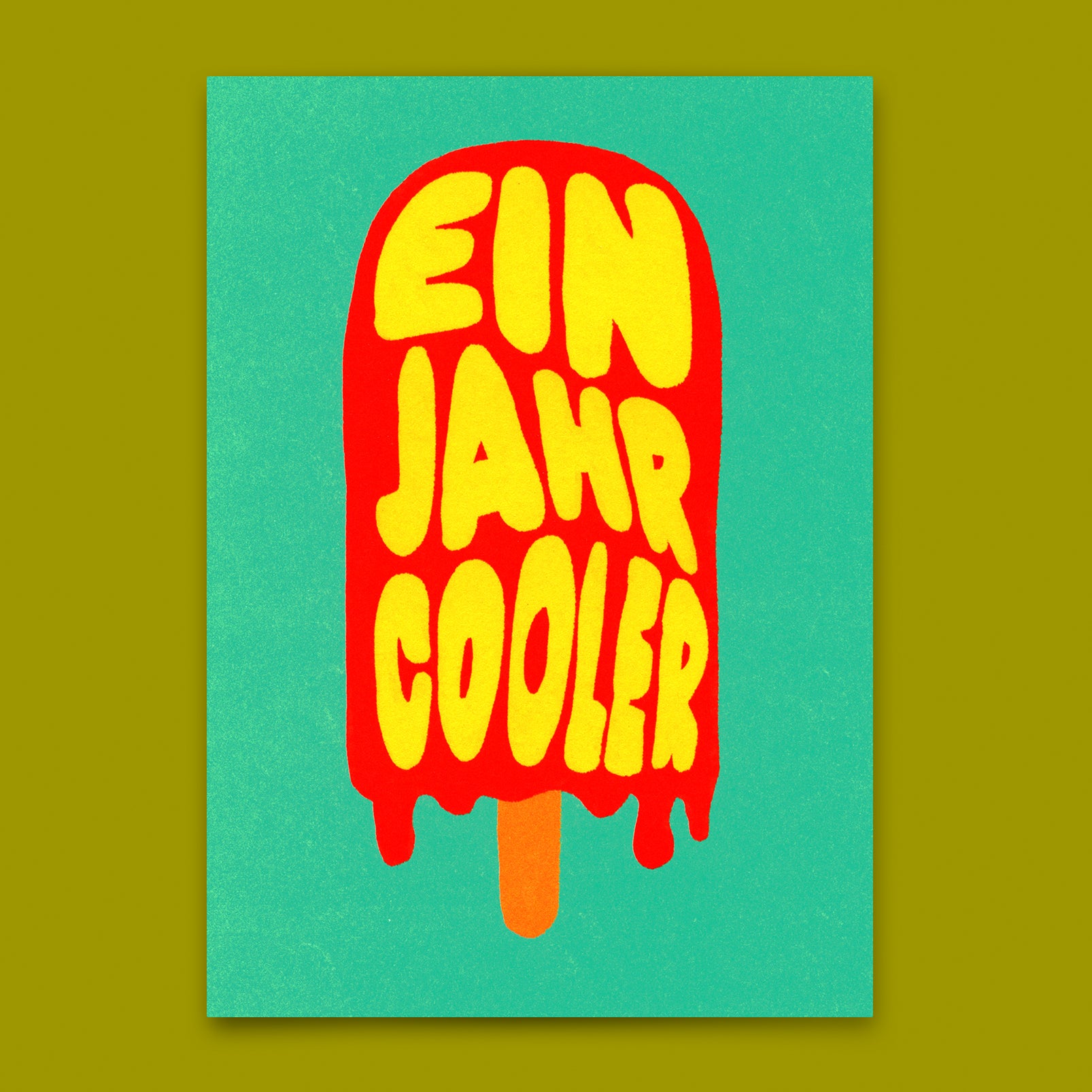 Postkarte "Ein Jahr cooler" | Coole Karte zum Geburtstag