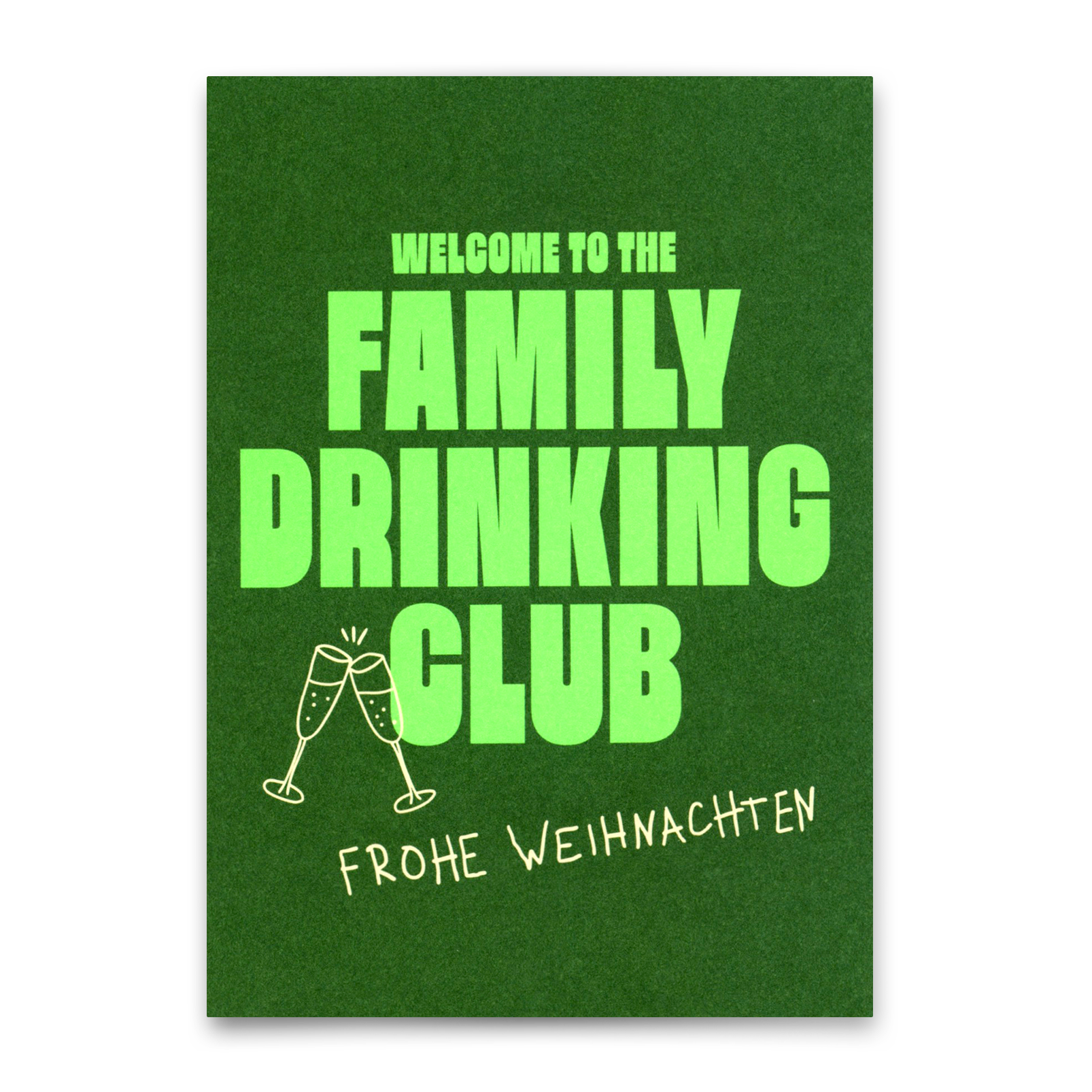 Postkarte "Family Drinking Club" | Lustige Postkarte zu Weihnachten