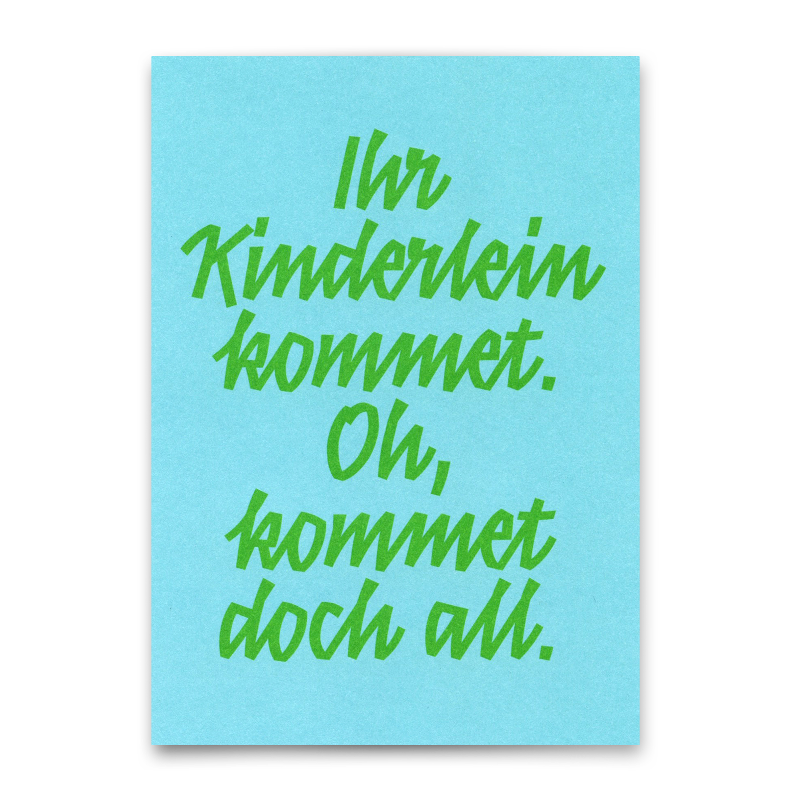 Postkarte "Ihr Kinderlein kommet Typo" | Schöne Postkarte zu Weihnachten