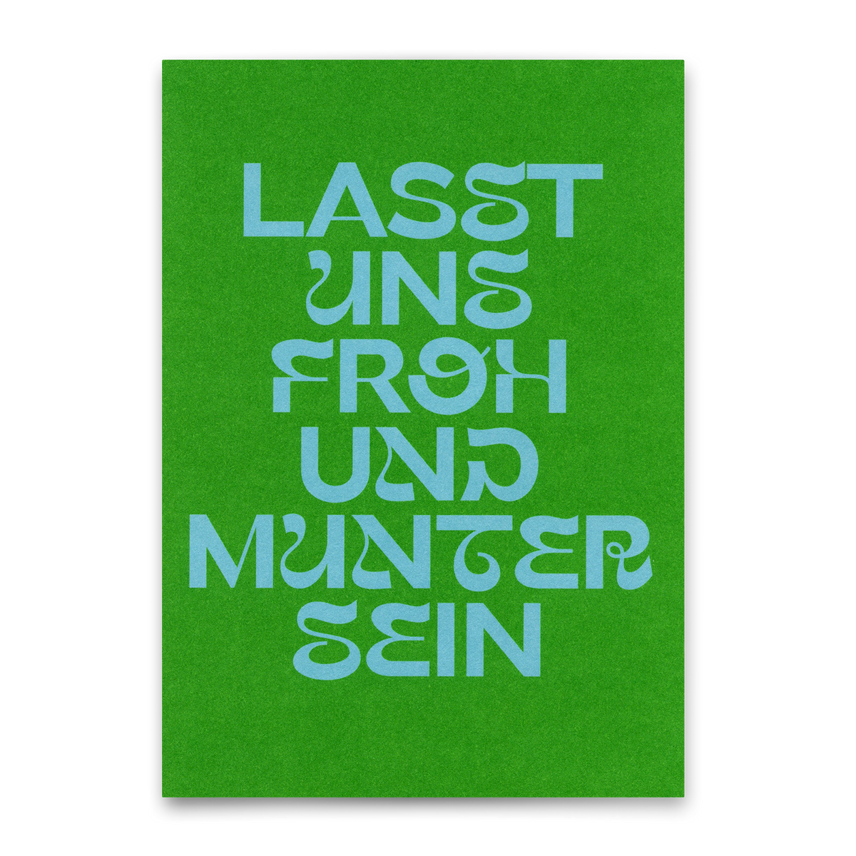 Postkarte "Lasst uns froh und munter sein Huge Type" | Ausgefallene Postkarte zu Weihnachten
