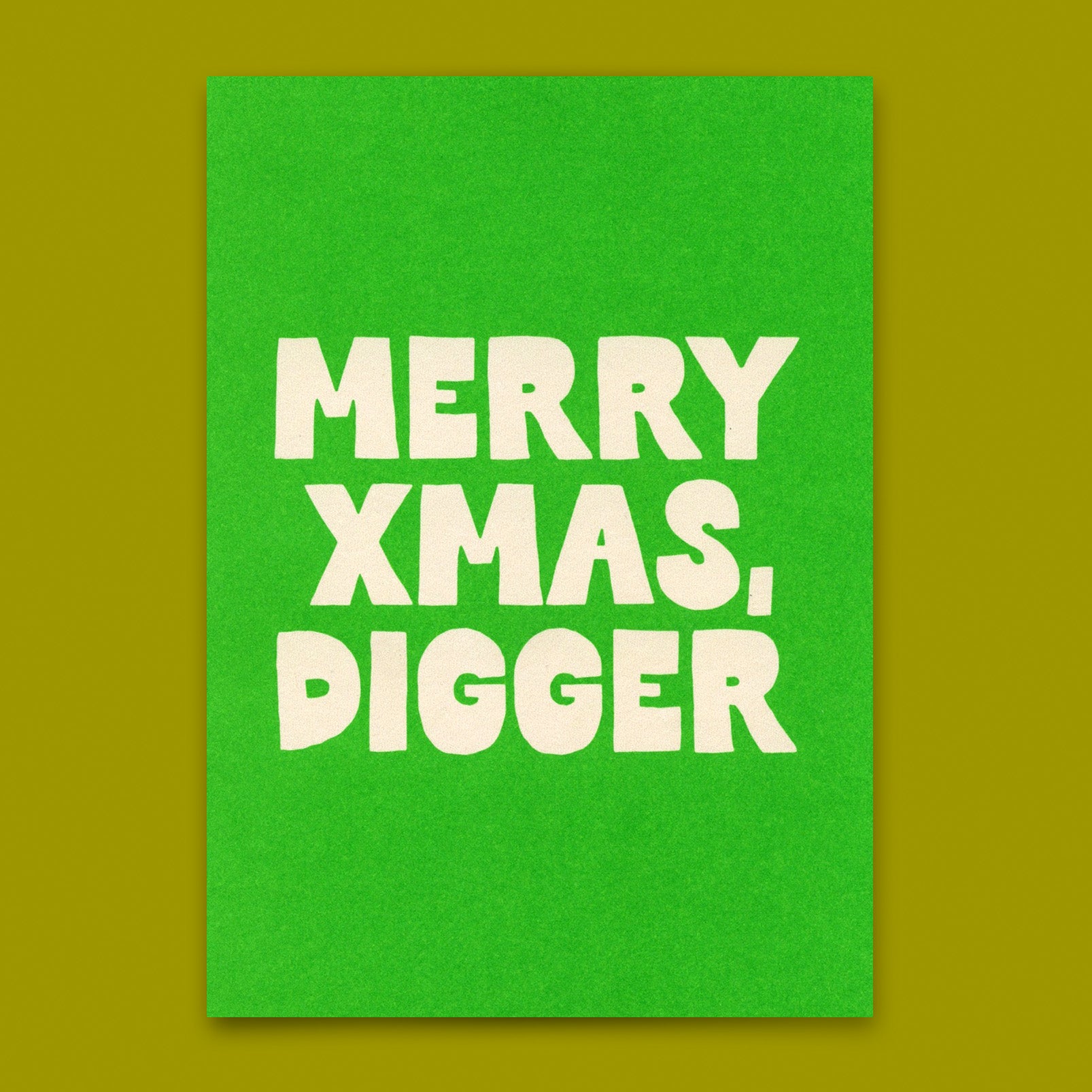 Postkarte "Merry Xmas Digger" | Lustige Postkarte zu Weihnachten