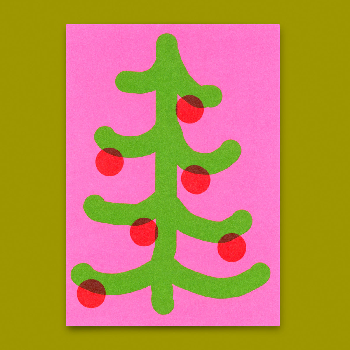 Postkarte "Childish christmastree" | Lustige Postkarte zu Weihnachten
