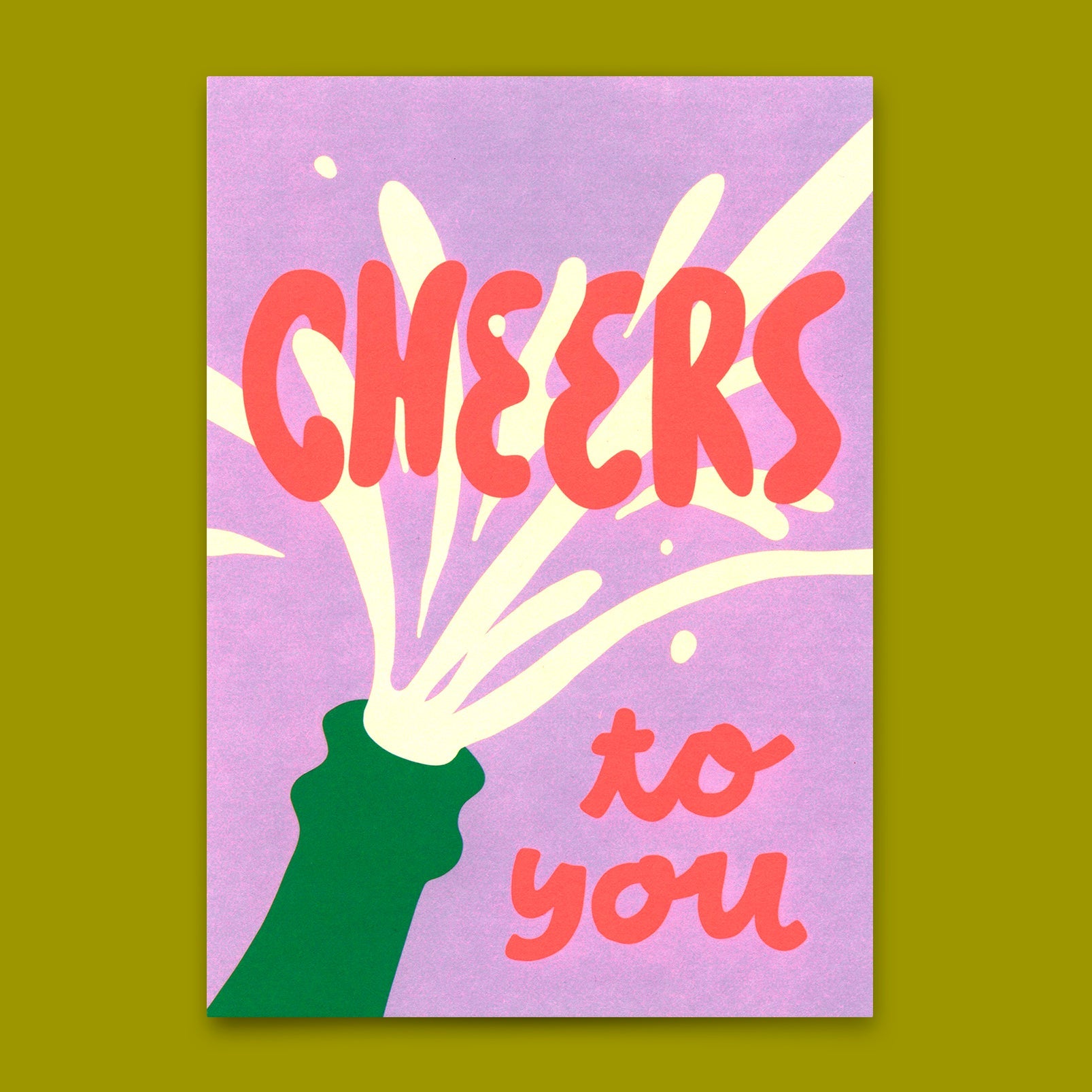 Postkarte "Cheers to you, pop a bottle" | Coole Karte für jeden Anlass