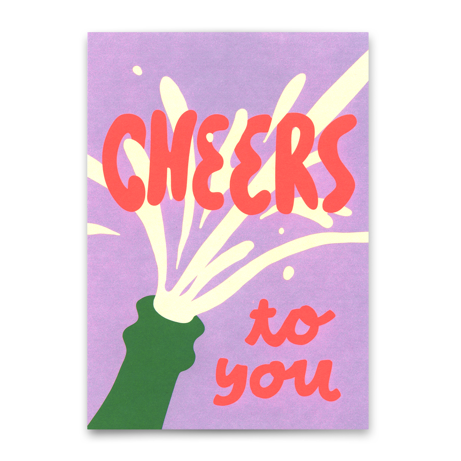 Postkarte "Cheers to you, pop a bottle" | Coole Karte für jeden Anlass
